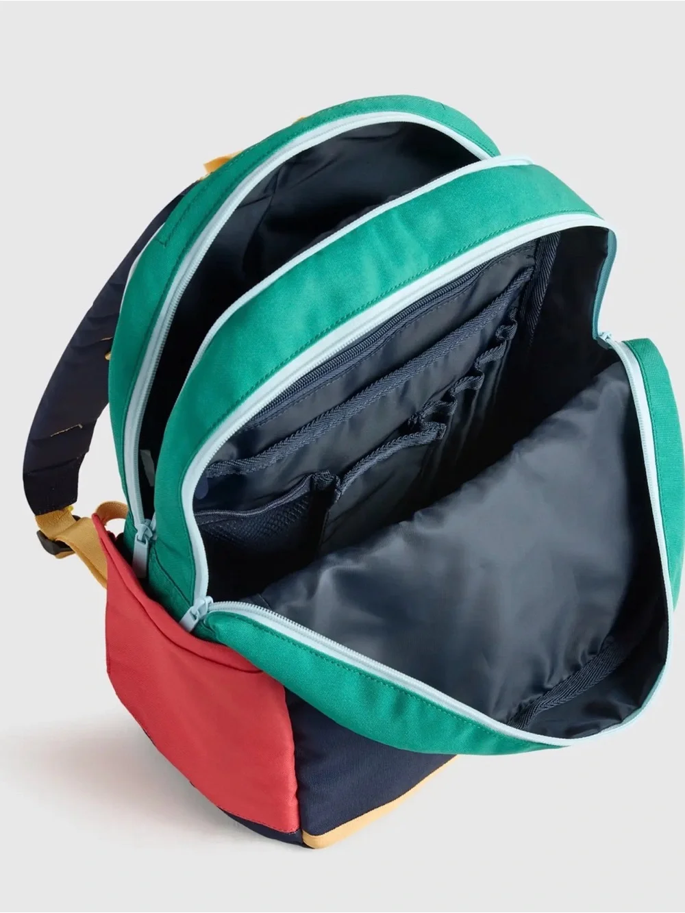 Quince Colorblock Mini Backpack in Green,‎ Navy, Red & Yellow